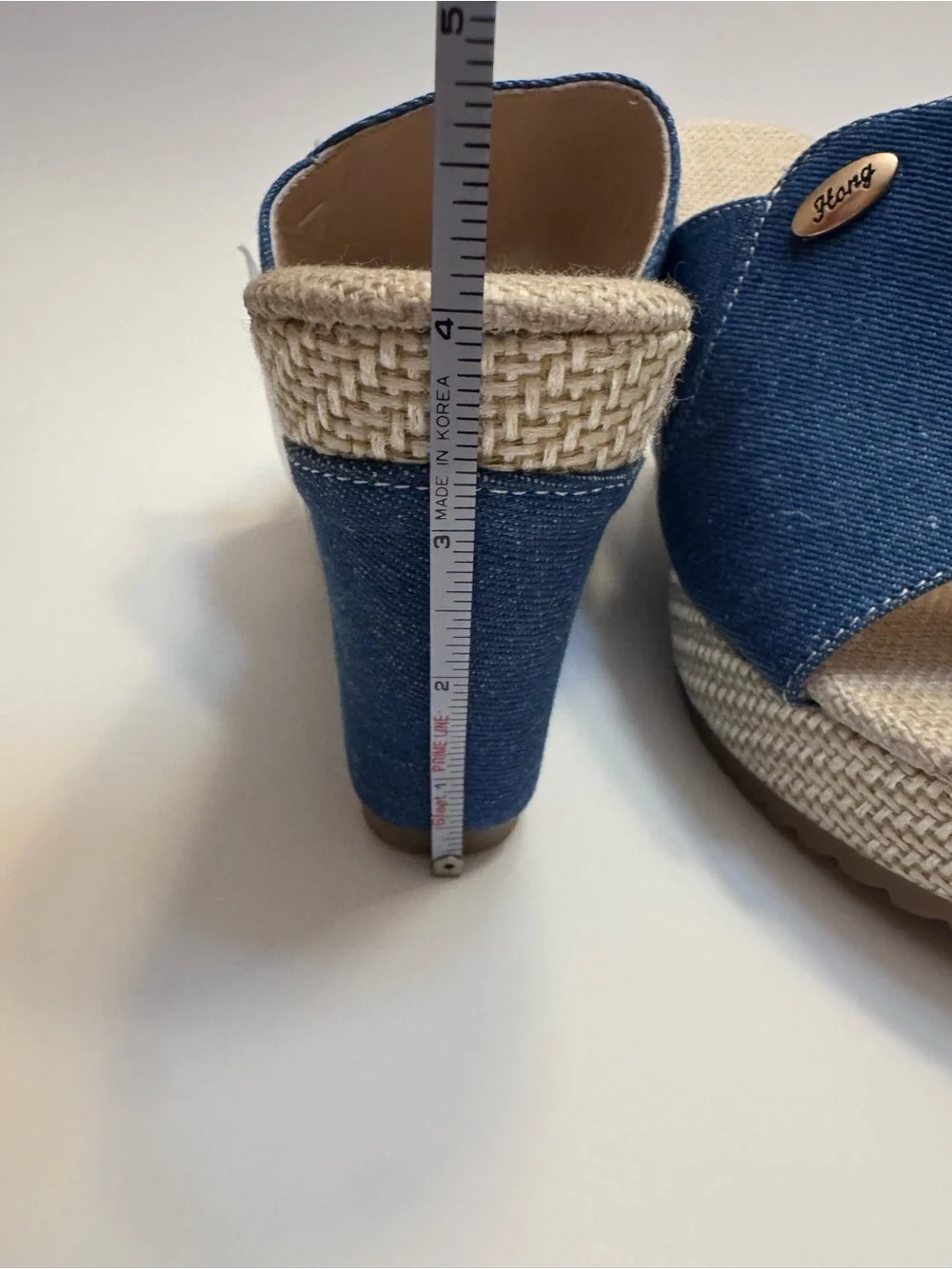 Denim Blue Wedge Slide Sandals for Women
